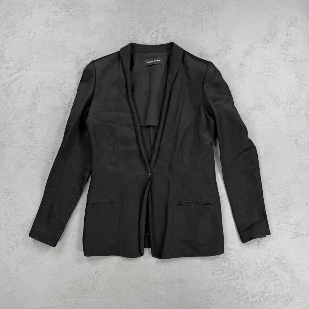 Damir Doma Black Blazer Blazer w/ Rolled Lapel Fits Women's Small